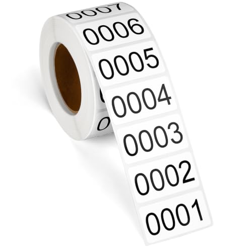Consecutive Number Stickers, 1-1000 Self-Adhesive Inventory Labels