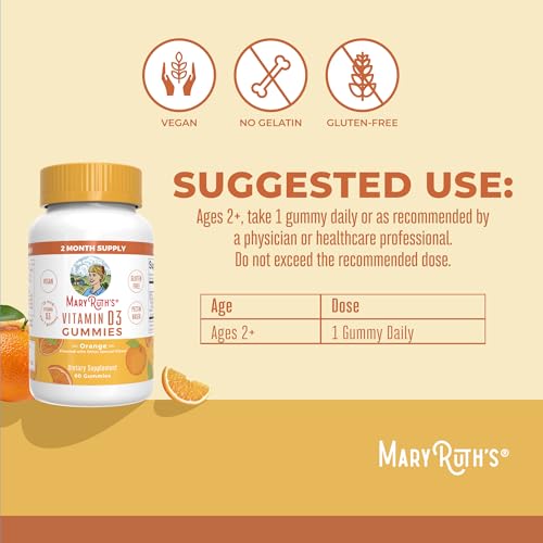 MaryRuth Organics Vitamin D3 Gummies | 2 Month Supply | Adults & Kids Vitamin D Gummy | Immune Support Supplement | VIT D3 1000IU for Bone Health&Muscle Function | Vegan | Non-GMO | Gluten Free | 60 - Image 4