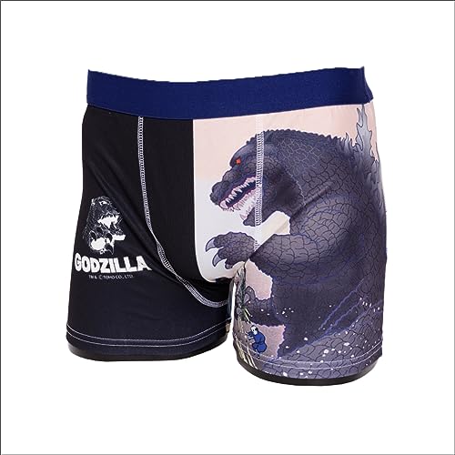Godzilla Boxer Briefs Thirty-six Views of Mt. Fuji Hokusai Navy Blue