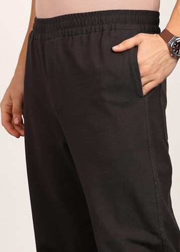 Image of Alan Jones Clothing Mens Washed Jersey Cotton Joggers Pants | Soft Stretch Cotton | Ankle Length with Elastic Hems