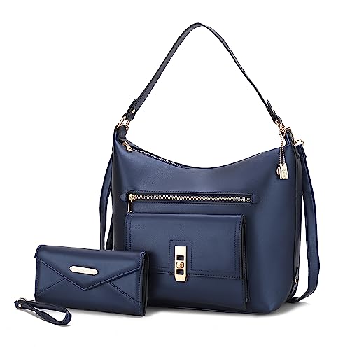 Bolso de hombro y cartera de cuero vegano para mujer miniatura 1