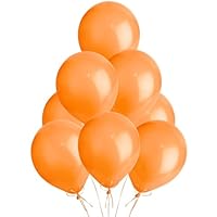 Metallic Orange Balloons 10 Pack, Large 12 Inch Thick Latex Biodegradable Helium Party Balloons for Birthday, Wedding, Baby Shower, Valentine's Day Events Decoration for Balloon Arch Garland