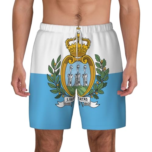 Bañador para hombre con bandera de San Marino transpirable de secado rápido para playa