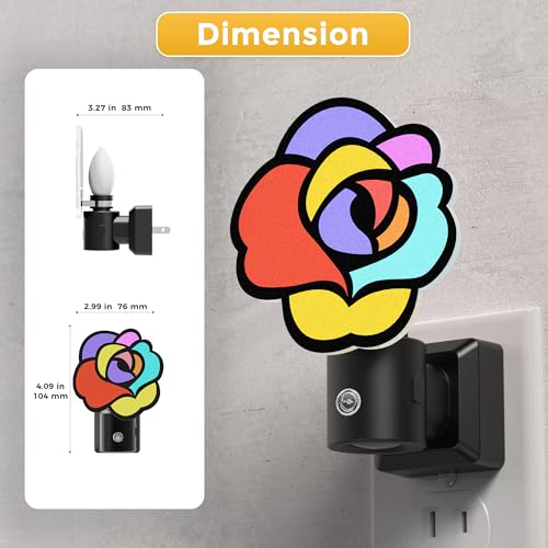 Image of L LOHAS LED Night Lights Plug into Wall, Night Light with Light Sensor, 3000K Soft White, 0-100LM Brightness Adjustable, Acrylic Rose Nightlight for Bathroom Bedroom Hallway[2 Pack]
