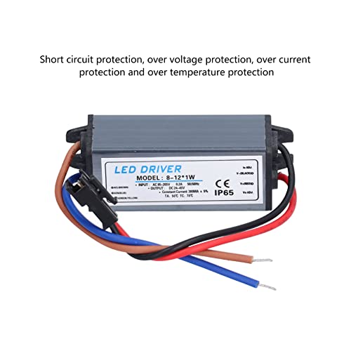 Image of LED Power Supply Driver Transformer Waterproof IP65 AC 85 to 265V to DC 24 to 45V Converter Constant Voltage LED Switching Power Supply for LED Strip Lights (LED 8-12pcs x 1W)