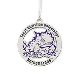 TCU Horned Frogs Silver Ornament by Fan Frenzy Gifts Officially Licensed