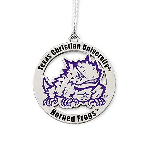 TCU Horned Frogs Silver Ornament by Fan Frenzy Gifts Officially Licensed