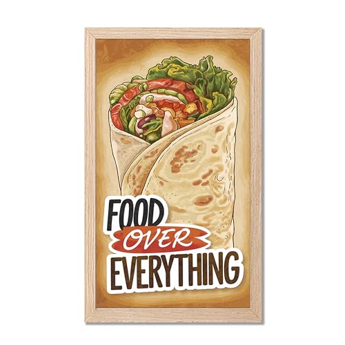 Image of NoWorries Wall art framed painting food posters for cafe decor (Synthetic wood frame) inch300 GSM premium art HD prints inch Wall painting for Home & Kitchen Decor (Pattern illustration)( Set of 1, Framed Painting) (NATURAL, ART-9, 10X19INCHES)