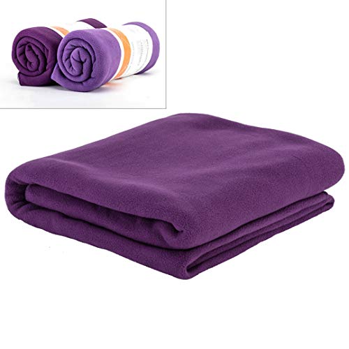 TIANHAO Tragbare Verdickte Yoga-Decke, Sport-Fitness-Decke, Warme Und rutschfeste Meditationsdecke, Faltbar/Maschinenwaschbar, Geeignet Für Yoga/Strand/Camping,Dark Purple