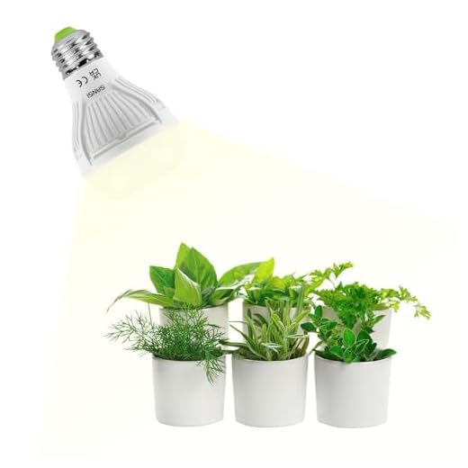 HORIFEN Erstellbar 10W LED Pflanzenlampe Wachstumlampe 2-Stufe Helligkeit für Zimmerpflanzen Hydroponik Gewächshaus 10 SANSI LED Pflanzenlampe, Vollspektrum 10W Grow Light (150W Äquivalent) mit mattierter optischer Linse 120° Abstrahlwinkel für hohe PPFD, energiesparende Grow Light für Obst und Blumen