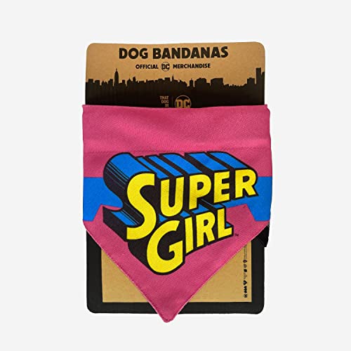 Image of TDIT X�DC Supergirl Reversible Dog Bandana with Adjustable Dog Collar (Size Small)