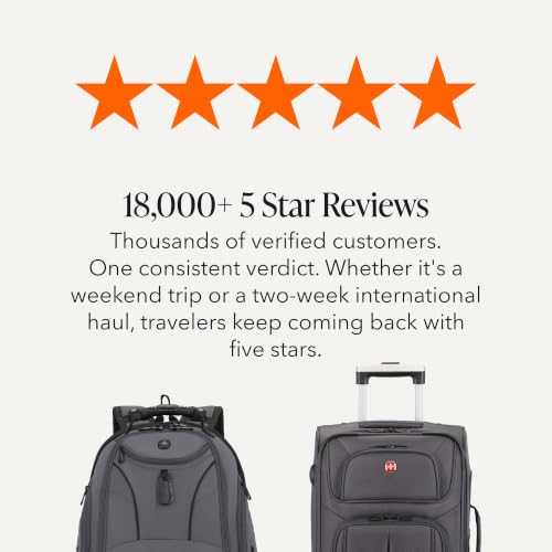 SWISSGEAR Sion 2-Piece Travel Set, Softside Expandable Carry-On Spinner Bundled with 1900 ScanSmart 17" Laptop Backpack with RFID Blocking & Tech Organization, Dark Grey - image 9