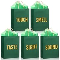 Geschenktüten Mit 5 Sinnen-Etiketten – Set Mit 5 Taschen In 4 Größen, Schwarz & Mit Griffen