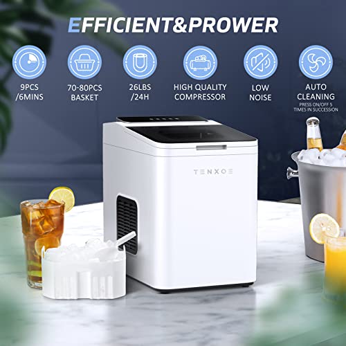 Máquina portátil de hielo compacta TENXOE blanca miniatura 2