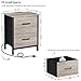 Vagusicc Nightstand Set of 2 with Charging Station, End Table Bedside Table with Power Outlet & USB Ports, Side Table with 2 Fabric Drawers for Bedroom, Living Room, Greige