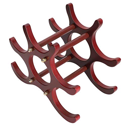 Soporte vertical de madera para botellas de vino miniatura 5