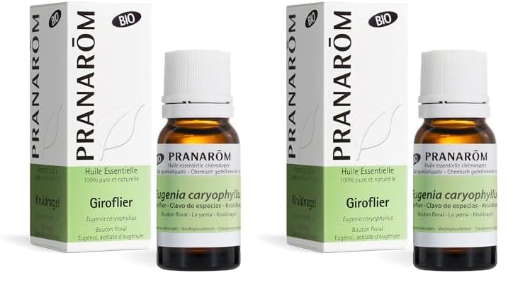 PRANAROM - Clavo de Olor BIO - Aceite Esencial Quimiotipado - Confort Bucodental - 100% Puro y Natural - HECT - 10 ml (Paquete de 2)