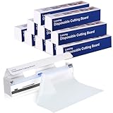 Layhit 10 Pack 9.5 In x 100 Ft Disposable Plastic Cutting Board Easy Clean up Flexible Cutting Board Sheets Large Clear Cutting Mats for Kitchen Food Safety with Slider for BBQ Camping Boating