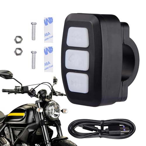 Mando A Distancia con Botón Multimedia, Control Remoto Blue-Tooth, Resistente Al Agua, Botón Multimedia para Volante, Sonido, Control Remoto para Coche, Bicicleta, Motocicleta Y Moto Acuática