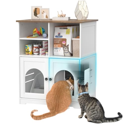 GDLF Cat Feeding Station Cat Cabinet for Microchip Feeder with Dog-Proof Design Specially Fits Surefeed & Automatic Pet Feeder for Multi-Pets Home