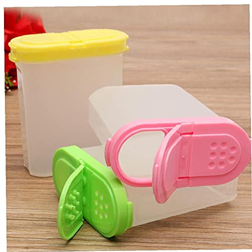 Spice Jar, Kruidencontainer Box Creature Opslag Transparante keukenbenodigdheden met dubbele deksels 250 ml geel - Image 3