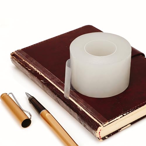 Nastro per libri di spessore ottimale: con spessore medio, questo nastro trasparente elastico è ideale per riparare vecchie copertine di libri, pagine strappate, rinforzare la copertura della colonna vertebrale, rilegare inni, riparare libri in biblioteche, ecc.