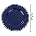 Hioasis 60pcs Blue Plastic Plates - Blue and Silver Disposable Dinnerware with Gold Rim, Heavy-duty, 7.5 inch, Dessert Plates for Party & Christmas
