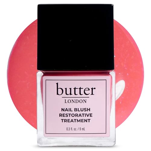 butter LONDON Nail Blush Restorative Strengthener, Tinted Sheer Nail Treatment - Sheer Buildable Color & Strengthening Treatment for Damaged, Weak, Brittle & Overworked Nails - Dewy Rose