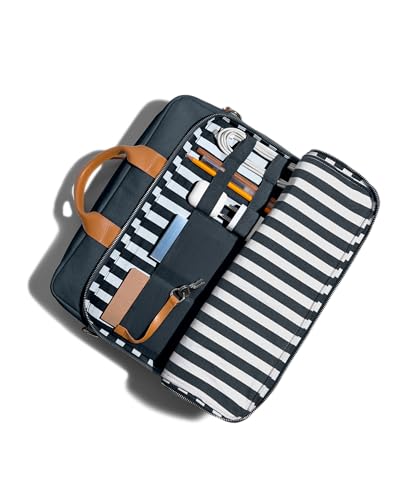 Image of DailyObjects 100% Cotton Canvas Commute Laptop Messenger Bag for Men & Women | Travel Shoulder Handbag With Trolley Sleeve | Metal Zip Closure | Leather Handles | Padded Laptop Compartment For 14 inch