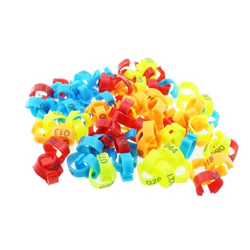 SQXBK 100 peças 8 mm cores mistas identificadoras clipe de perna de plástico para aves domésticas an