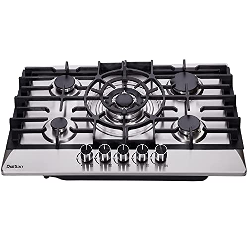 30 Inch Gas Cooktop DT5708 Stainless Steel 5 Burner Gas Cooktop LPG/NG