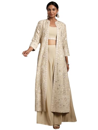 Libas Art Womens Solid Silk Blend Co-ord Set for Women