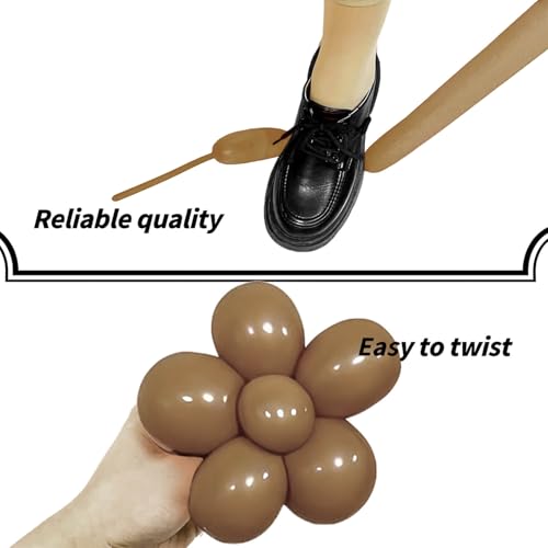 Image of Coffee Brown Long Balloons Premium 260 Twisting Animals Magic Balloons for Birthday Kids Wedding Party Supply 100pcs
