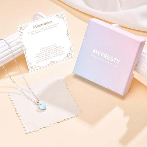 925 Sterling Silver Moonstone Necklace New Beginnings, Moonstone Jewelry June Birthstone Necklace for Women, Inspirational Graduation Gifts for Sister Daughter Best Friend Birthday Gifts Ideas — view 6