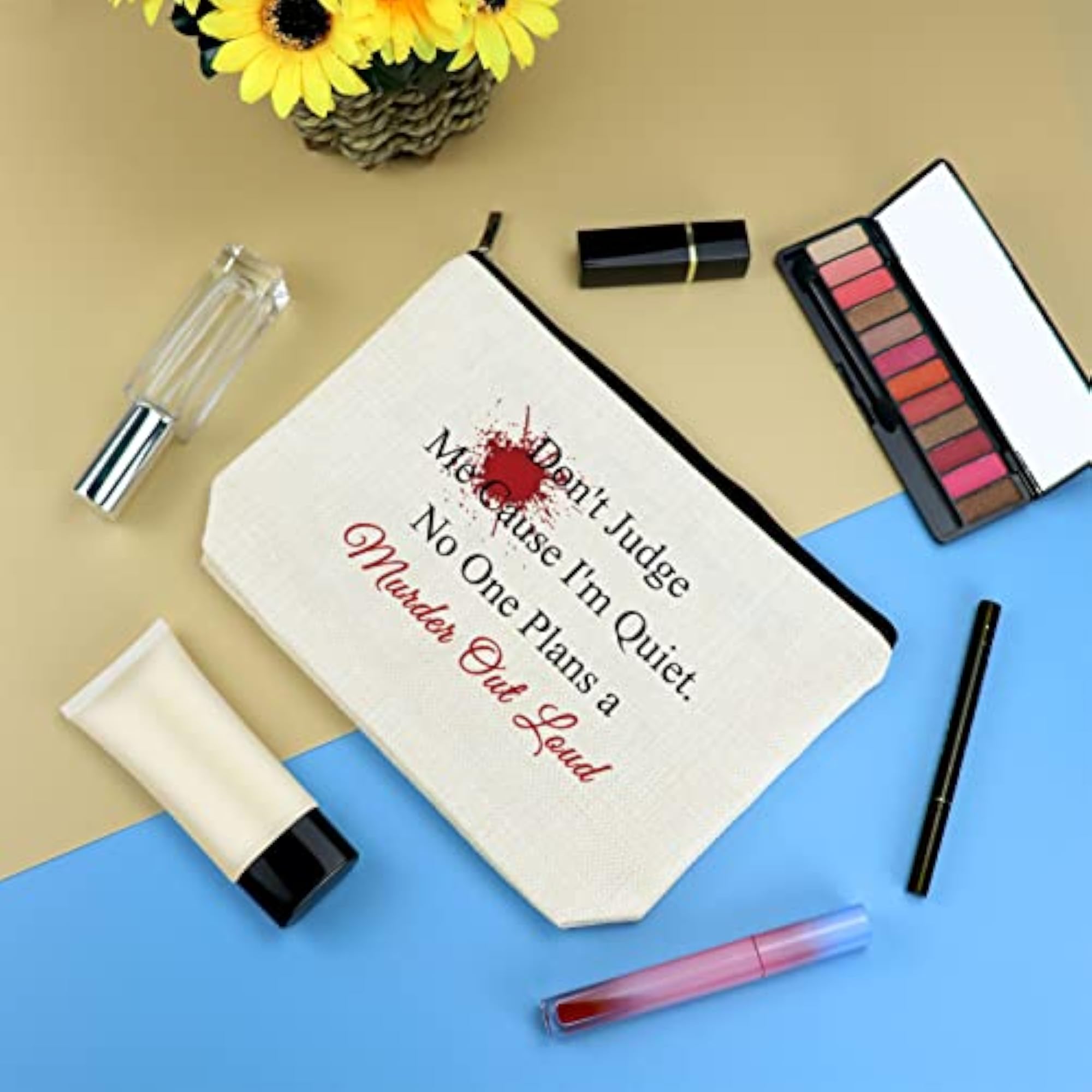 True Crime Gift Makeup Bag, Fun Design