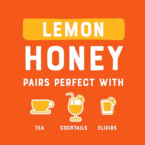 Image of Nate's Lemon Honey for Drinks - Made with 100% Pure Honey and Lemon - 12 oz Squeeze Bottle - Great for Iced or Hot Tea, Cocktails, and Mocktails (Pack of 2)