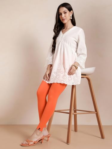Image of TWIN BIRDS Super Stretchable Cotton Elasthane Fabric Ankle Length Leggings for Women