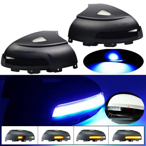 Clignotant LED rétroviseur avec défilement bicolore bleu jaune