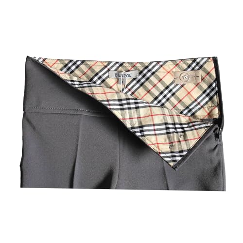 Image of Bienzoe Adjustable Waist Girls Pants: School Uniform Straight Leg | Growing kids Aged 3-13, Classroom, Campus Activities, Adjustable Fit Support, Private Academy Events, Soft Comfort, Easy Care