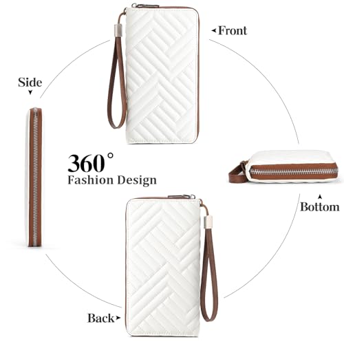 GOIACII Womens Wallet RFID Blocking Leather Large Capacity Long Purse Card Clutch Wristlet4