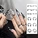 JERCLITY Platinum Gunmetal Black Punk Style Nail Rivets Set 1 Box Cone Nail Charms Studs Alloy Spike Rivets 2 Boxes Retro Metal Nails Circular Rings Nail Charms for Women