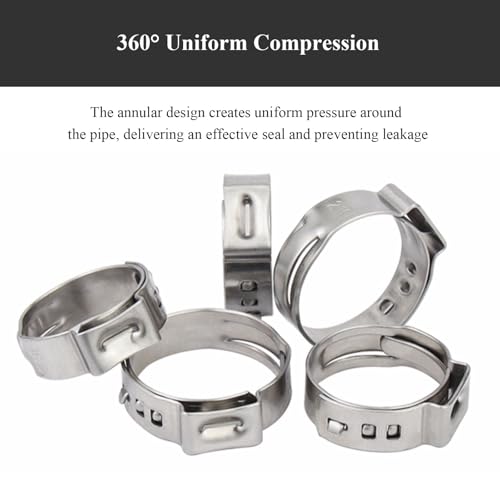 Collier de serrage à oreille unique stop fuites pour tuyau 59mm