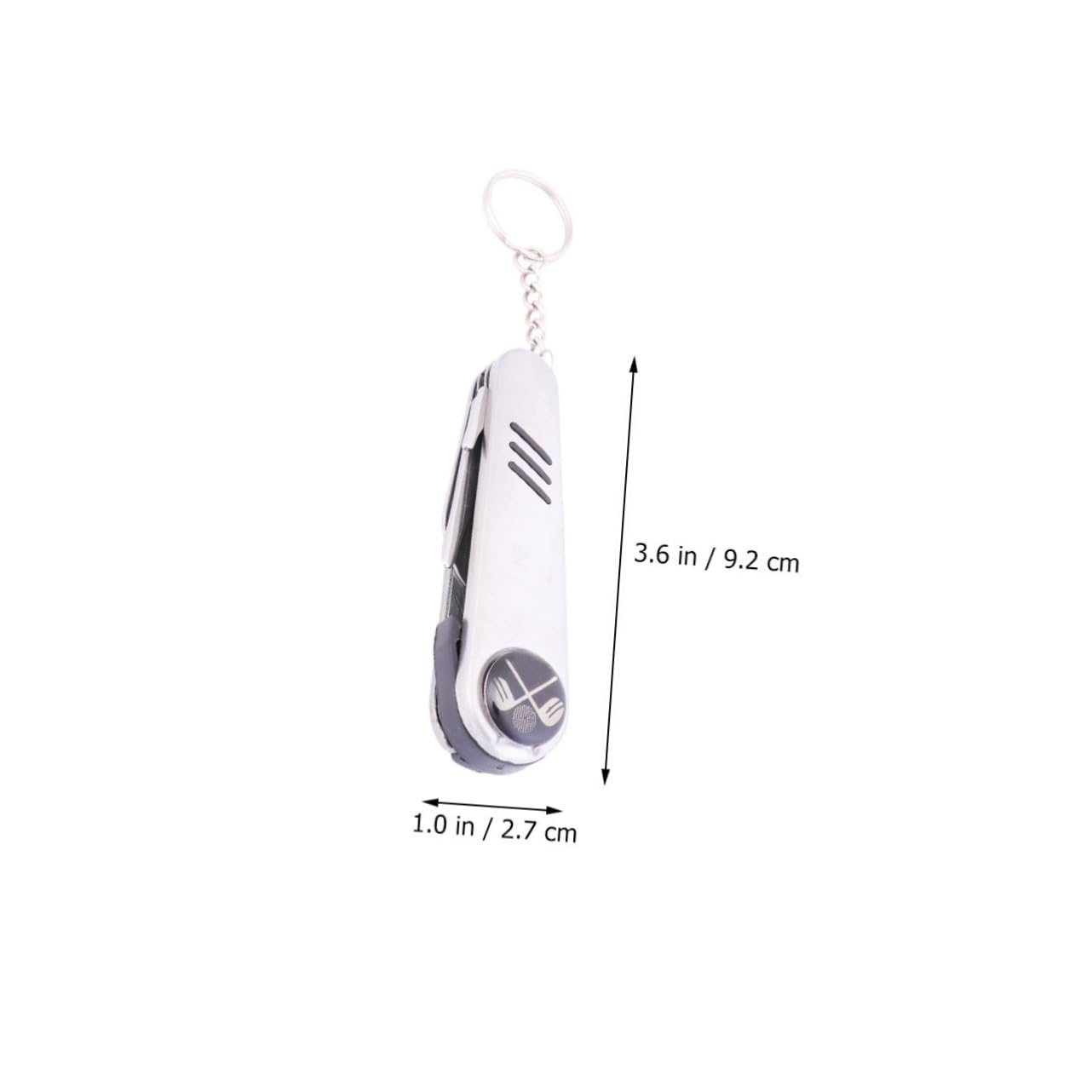 Kisangel Multifunctional Golf Tool Kit Stainless Steel Divot Repair Ball Marker Groove Cleaner Spike Wrench Portable Accessory for Players Creative Keychain Gadget