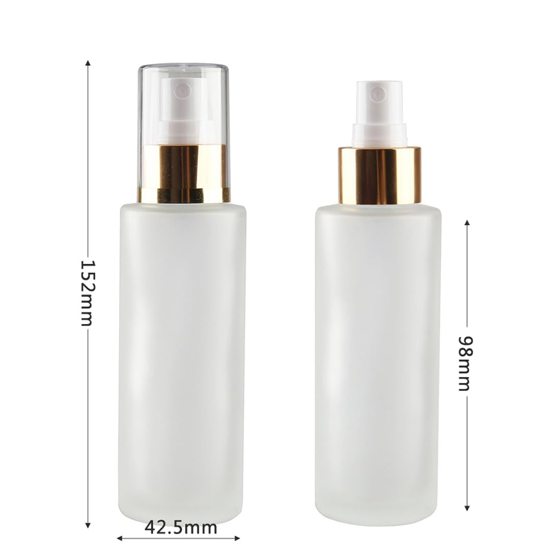 6 pièces 100ml Mat Transparent Verre flacons vaporisateurs vides Flacon de Parfum, Voyage Parfum Atomiseur Bouteille pour Domicile et office