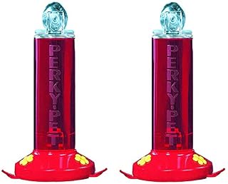Perky-Pet Window Mount Hummingbird Feeder Iridescent Color (8 oz) - 2 Pack