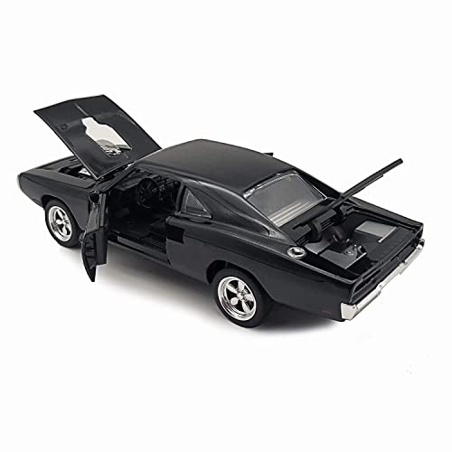 Image of Alloy Car Model Diecasts Metal Toy with Sound /Light /Pull-Back Off-Road Vehicles Car Model Collection Kids Toys Gift Multicolor Pack of 1 (1:32 Dodge Charger Black)