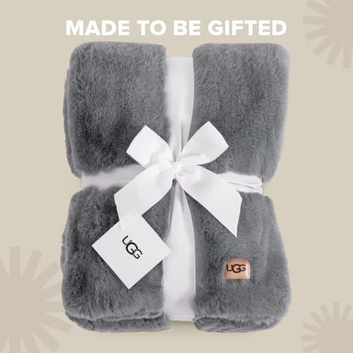 Manta UGG Euphoria Throw Blanket, de piel sintética suave, 50" x 70", Azul miniatura 5