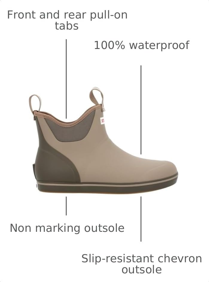 Image of XTRATUF 6 inch Men's Ankle Deck Boot - Lightweight, 100% Waterproof Rubber Footwear - Non-Marking, Slip-Resistant Outsole - Moisture-Wicking Liner