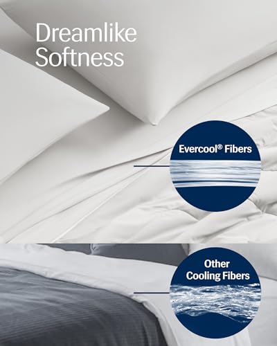 Image of REST Evercool Cooling Comforter, King /Cali King, Blanket for Hot Sleepers, All Season Bedding to Keep Cool for Night Sweats, Breathable Lightweight Duvet, 106x90 Inches, Arctic White