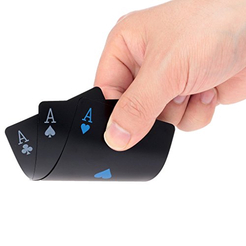 Playing Cards Schwarze Wasserdichtes Pokerkarten Plastik Spielkarten aus PVC Profi Premium Spielkarten für Texas Holdem Poker HOT – Bild 4